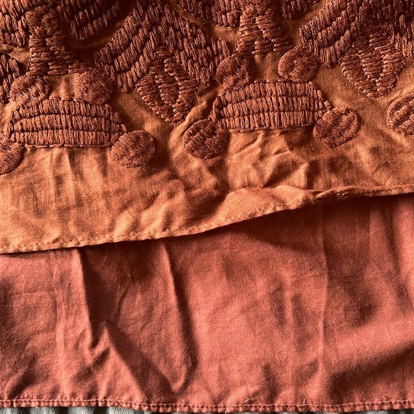 Banana Republic Rust Brown Embroidered Dress Womens Sz 14 - Picture 11 of 16